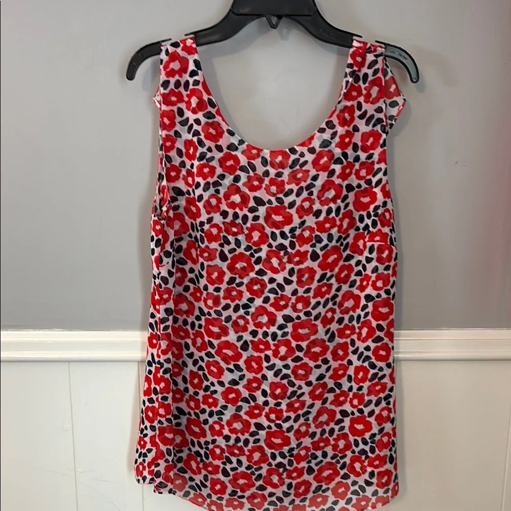 CAbi Red and Black Floral Tank Top - Picture 2 of 7